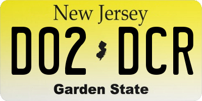 NJ license plate D02DCR