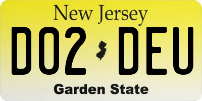 NJ license plate D02DEU