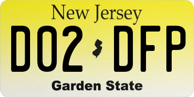 NJ license plate D02DFP
