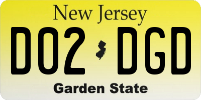 NJ license plate D02DGD