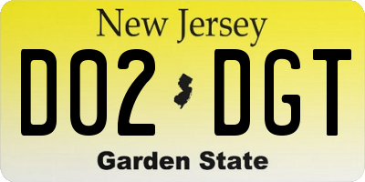 NJ license plate D02DGT