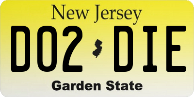 NJ license plate D02DIE