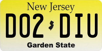 NJ license plate D02DIU