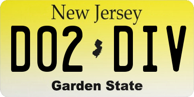 NJ license plate D02DIV
