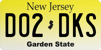 NJ license plate D02DKS