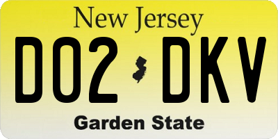 NJ license plate D02DKV