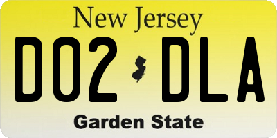 NJ license plate D02DLA