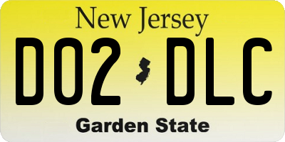 NJ license plate D02DLC