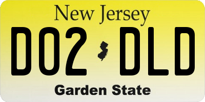 NJ license plate D02DLD