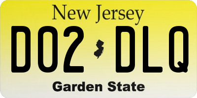 NJ license plate D02DLQ