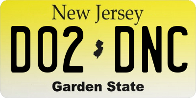 NJ license plate D02DNC