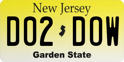 NJ license plate D02DOW