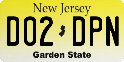 NJ license plate D02DPN