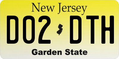 NJ license plate D02DTH