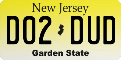 NJ license plate D02DUD