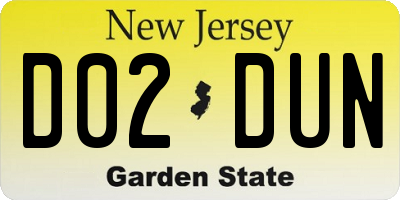 NJ license plate D02DUN