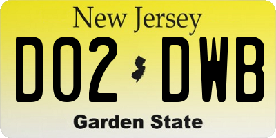 NJ license plate D02DWB
