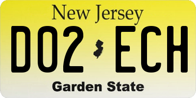 NJ license plate D02ECH