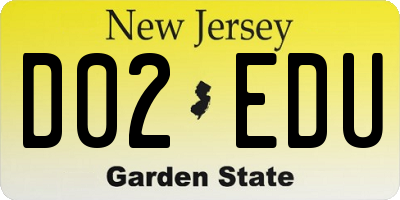 NJ license plate D02EDU