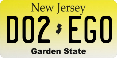 NJ license plate D02EGO