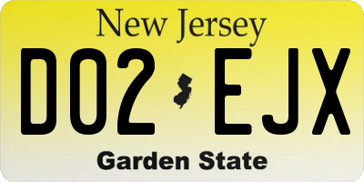 NJ license plate D02EJX