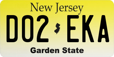 NJ license plate D02EKA