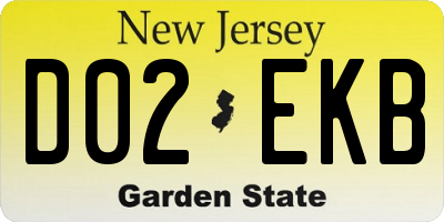NJ license plate D02EKB