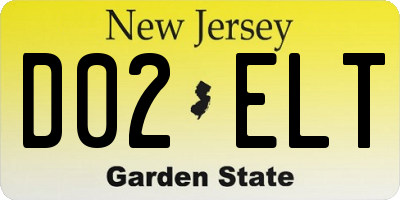 NJ license plate D02ELT
