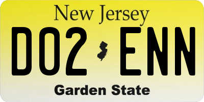 NJ license plate D02ENN