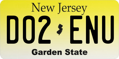 NJ license plate D02ENU