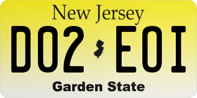NJ license plate D02EOI