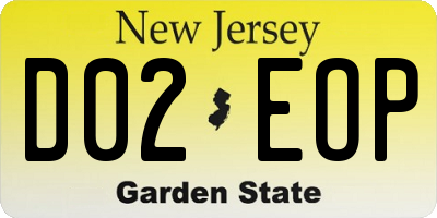 NJ license plate D02EOP