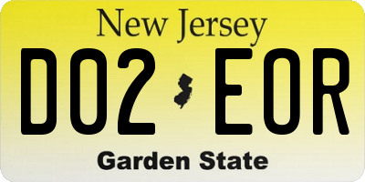 NJ license plate D02EOR