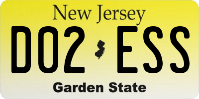 NJ license plate D02ESS