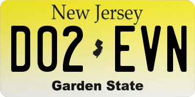 NJ license plate D02EVN