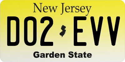 NJ license plate D02EVV