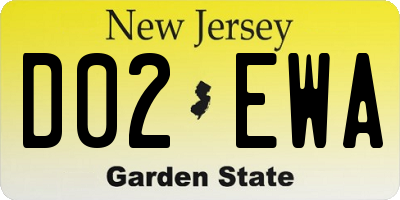 NJ license plate D02EWA