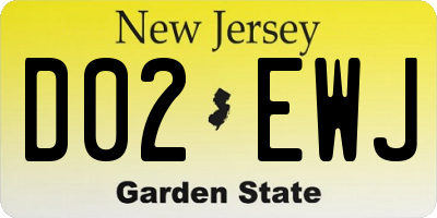 NJ license plate D02EWJ