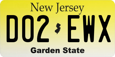 NJ license plate D02EWX