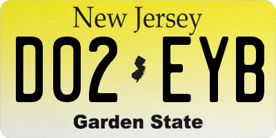 NJ license plate D02EYB