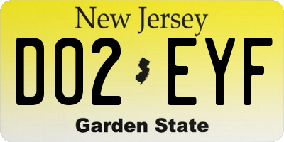 NJ license plate D02EYF
