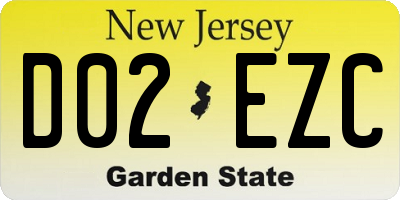 NJ license plate D02EZC