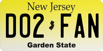 NJ license plate D02FAN