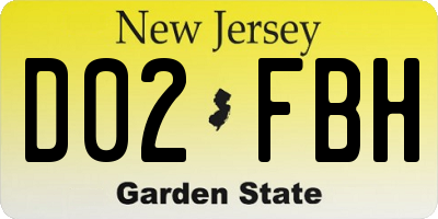 NJ license plate D02FBH