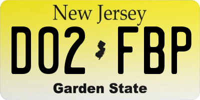 NJ license plate D02FBP