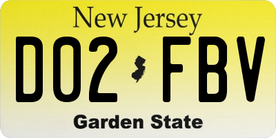 NJ license plate D02FBV