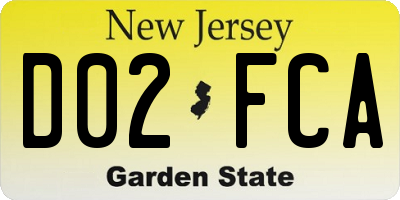 NJ license plate D02FCA