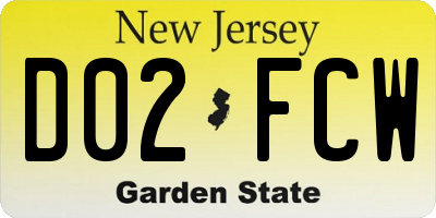 NJ license plate D02FCW
