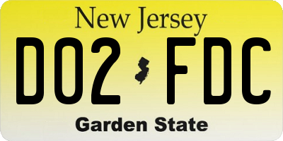 NJ license plate D02FDC
