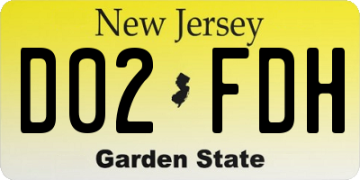 NJ license plate D02FDH